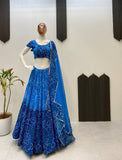NAVARATRI SEASON EXCLUSIVE FULL STITCHED PRINTED GEORGETTE LEHENGA CHOLI