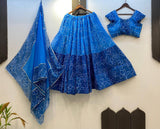 NAVARATRI SEASON EXCLUSIVE FULL STITCHED PRINTED GEORGETTE LEHENGA CHOLI