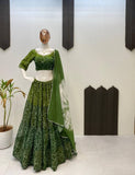 NAVARATRI SEASON EXCLUSIVE FULL STITCHED PRINTED GEORGETTE LEHENGA CHOLI