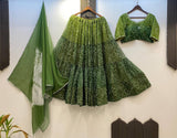 NAVARATRI SEASON EXCLUSIVE FULL STITCHED PRINTED GEORGETTE LEHENGA CHOLI
