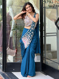 Ready to wear Premium Crep Silk Saree with attached Pallu