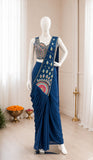 Ready to wear Premium Crep Silk Saree with attached Pallu