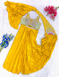 Ready to wear Premium Crep Silk Saree with attached Pallu
