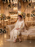 FESTIVAL SEASON WEAR BEAUTIFUL PAKISTANI SUIT TOP WITH EMBROIDERED WORKED PANT & DUPATTA