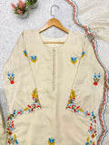 FESTIVAL SEASON WEAR BEAUTIFUL PAKISTANI SUIT TOP WITH EMBROIDERED WORKED PANT & DUPATTA