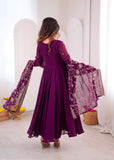 Elegant Embroidered Sequence With Khatli Work with Real Mirror Designer Anarkali Three Piece Set