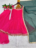 NEW TRENDING FANCY BANDHEJ PRINT AND KEDIYA- PLAZZO WITH PRETTY DUPATTA SET
