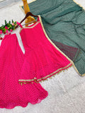 NEW TRENDING FANCY BANDHEJ PRINT AND KEDIYA- PLAZZO WITH PRETTY DUPATTA SET