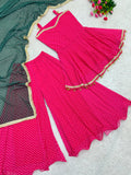 NEW TRENDING FANCY BANDHEJ PRINT AND KEDIYA- PLAZZO WITH PRETTY DUPATTA SET