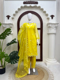 Soft Nylon Organza with Thread work with Fancy Lace Beautiful Salwar Kameez