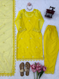 Soft Nylon Organza with Thread work with Fancy Lace Beautiful Salwar Kameez