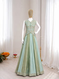 Chinon silk Lehenga with Embroidery butta With Semi beads lace work Lehenga Blouse Set