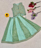 Chinon silk Lehenga with Embroidery butta With Semi beads lace work Lehenga Blouse Set