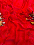 Soft Space silk with Beautiful sequins and thread embroidery work Saree