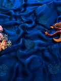 Soft Space silk with Beautiful sequins and thread embroidery work Saree