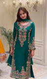New Designer Party Wear Look Pure Heavy Faux Georgette Top Plazzo & Dupatta Set