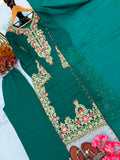 New Designer Party Wear Look Pure Heavy Faux Georgette Top Plazzo & Dupatta Set