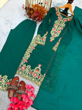 New Designer Party Wear Look Pure Heavy Faux Georgette Top Plazzo & Dupatta Set