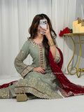 FESTIVAL SEASON WEAR BEAUTIFUL TOP PLAZZO AND DUPATTA WITH SEQUENCE EMBROIDERED WORKED