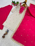 NEW READY TO WEAR WITH EMBROIDERY AND SEQUENCE WORK AND TOP PLAZZO WITH DUPATTA