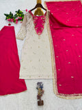 NEW READY TO WEAR WITH EMBROIDERY AND SEQUENCE WORK AND TOP PLAZZO WITH DUPATTA