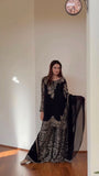 New Faux Georgette With Heavy Embroidery Sequence Work Top-Bottom And Dupatta Set