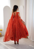 New Designer Faux Georgette With Embroidery Work Gown And Dupatta Set