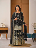 New Designer Party Wear Look Heavy Vichitra Silk Top Sharara Plazzo and Dupatta