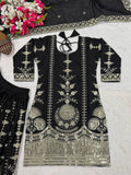 New Designer Party Wear Look Heavy Vichitra Silk Top Sharara Plazzo and Dupatta