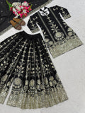 New Designer Party Wear Look Heavy Vichitra Silk Top Sharara Plazzo and Dupatta