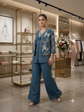 COSS-MOSS WITH SEQUENCE EMBROIDERY WORK DRESS