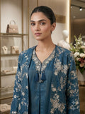 COSS-MOSS WITH SEQUENCE EMBROIDERY WORK DRESS