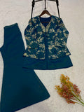 COSS-MOSS WITH SEQUENCE EMBROIDERY WORK DRESS