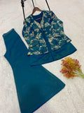 COSS-MOSS WITH SEQUENCE EMBROIDERY WORK DRESS