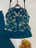 COSS-MOSS WITH SEQUENCE EMBROIDERY WORK DRESS