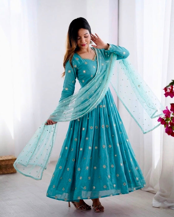 Heavy Vichitra Silk With Heavy Embroidery Sequence Work Salwar Kameez
