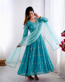 Heavy Vichitra Silk With Heavy Embroidery Sequence Work Salwar Kameez