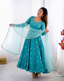 Heavy Vichitra Silk With Heavy Embroidery Sequence Work Salwar Kameez