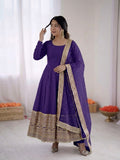 Fully Stitched Roman silk with codding sequence work Salwar Kameez