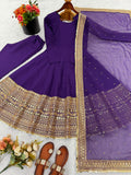 Fully Stitched Roman silk with codding sequence work Salwar Kameez