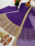 Fully Stitched Roman silk with codding sequence work Salwar Kameez