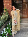 NewDesigner Party Wear Look Pure Dual Ton Banarasi Silk Top Plazzo & Dupatta Set