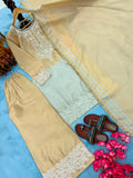 NewDesigner Party Wear Look Pure Dual Ton Banarasi Silk Top Plazzo & Dupatta Set