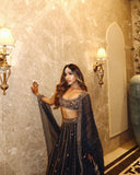 Premium Crape Silk Lehenga Embellished With Beautiful Embroidery Work