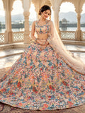 Premium Butterfly Soft Net Lehenga Embellished With Beautiful Multy Thread Embroidery