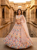 Premium Butterfly Soft Net Lehenga Embellished With Beautiful Multy Thread Embroidery