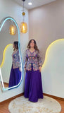 DESIGNER TWO PIECE TOP AND PLAZZO WITH SEQUENCE EMBROIDERY WORK