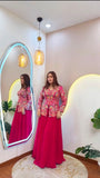 DESIGNER TWO PIECE TOP AND PLAZZO WITH SEQUENCE EMBROIDERY WORK