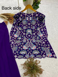 DESIGNER TWO PIECE TOP AND PLAZZO WITH SEQUENCE EMBROIDERY WORK