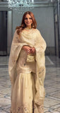 New Designer Pure Chinnon With Heavy Embroidery Coding Dori-Sequence Work Top-Bottom And Dupatta Set
